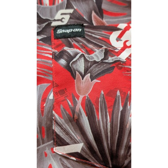 DIXXON Limited Edition Snap On Tools Hawaiian Shirt Men's LARGE Red Floral. - Picture 4 of 11